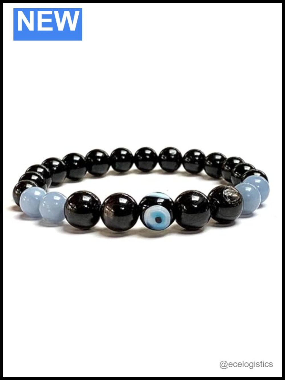 Handcrafted Gemstone Empath Bracelet 8mm Beads Stretch 7.5 Inch Spiritual